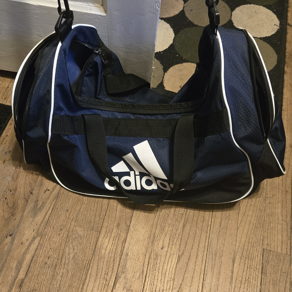 Adidas Men's Navy and Black Duffel Bag